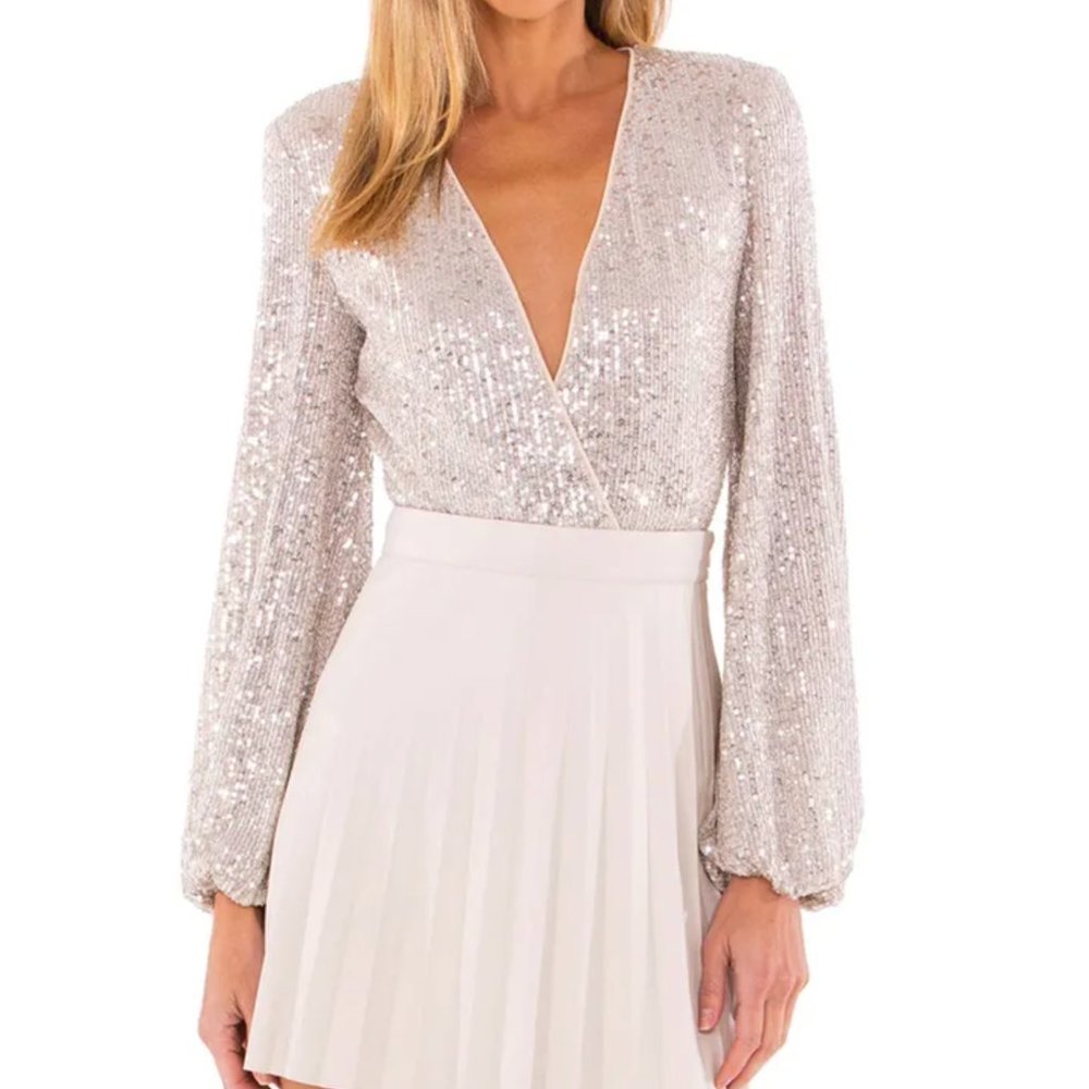 Bardot Sequin Wrap Bodysuit (NWT)